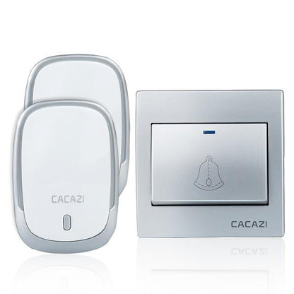 Cacazi Ac110-220v Wireless Doorbell Waterproof 1 Button+2