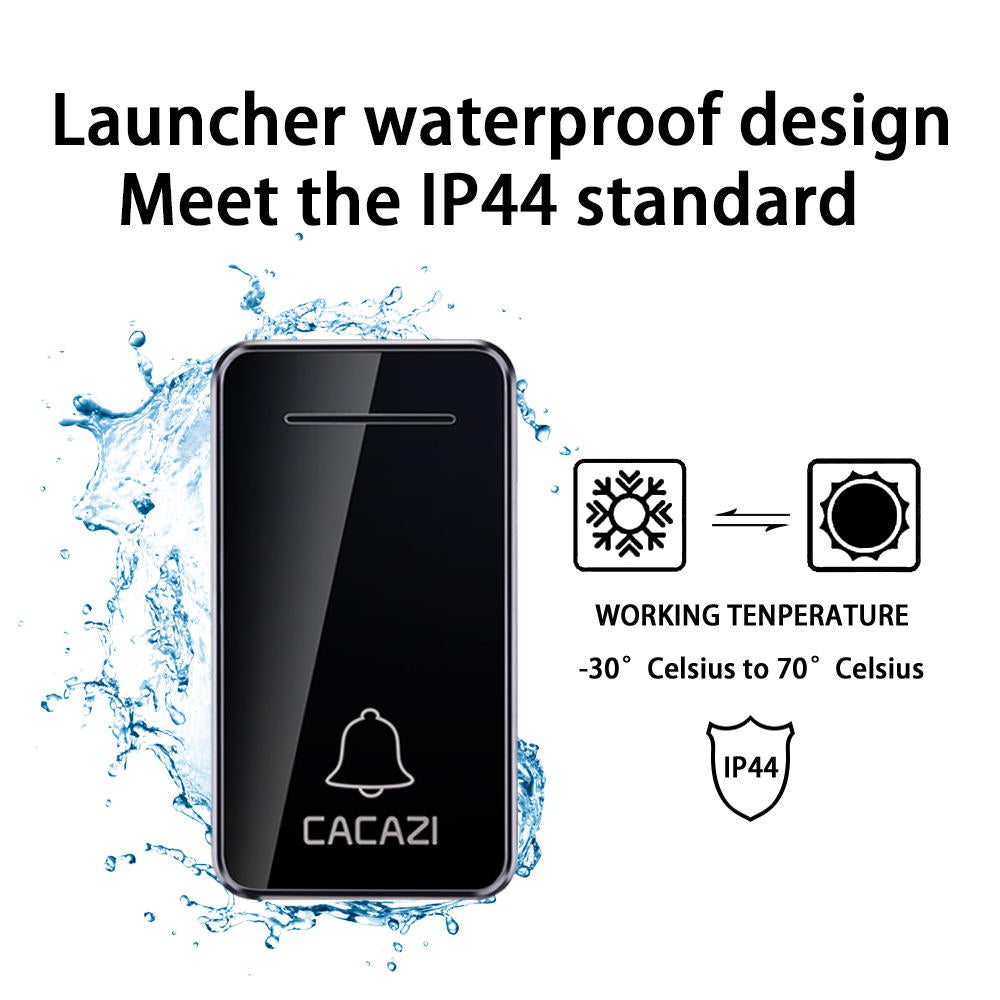 Cacazi Fa10 Self-powered Wireless Music Doorbell Waterproof