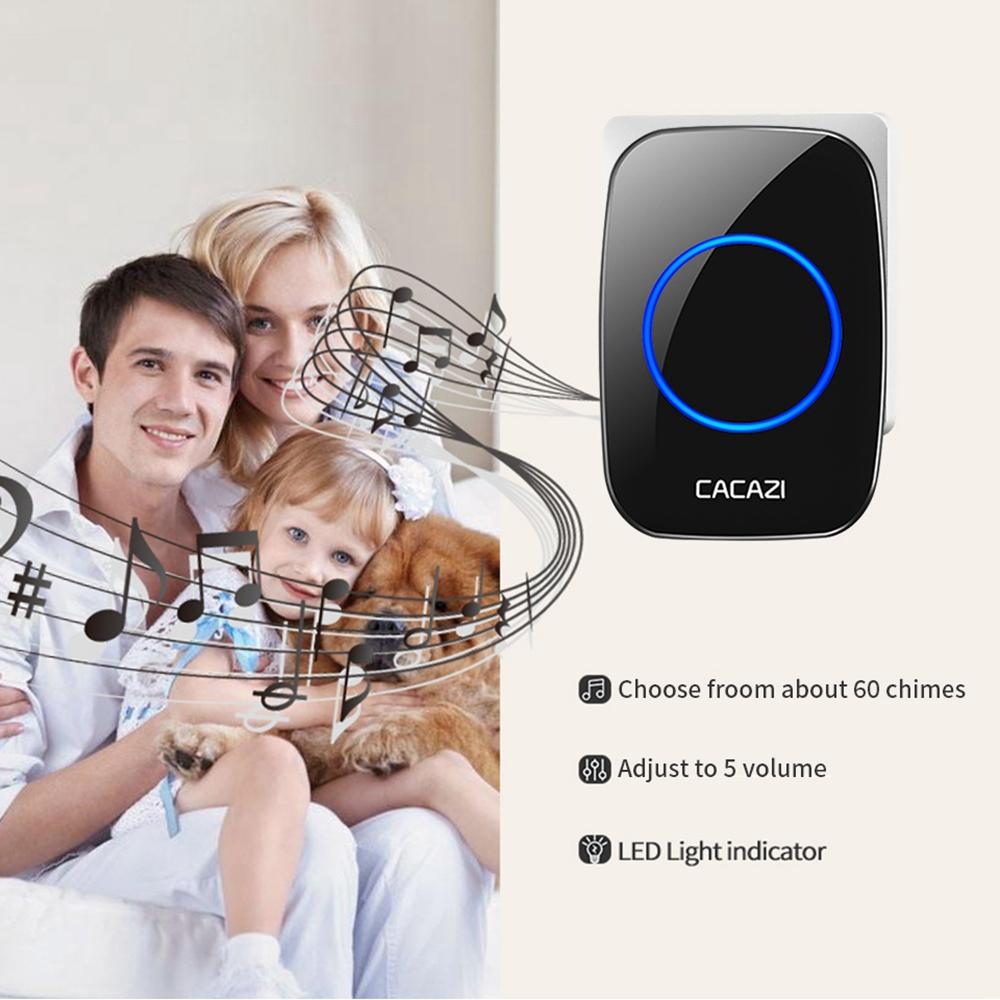 Cacazi Fa58 Wireless Waterproof Self-powered Doorbell No