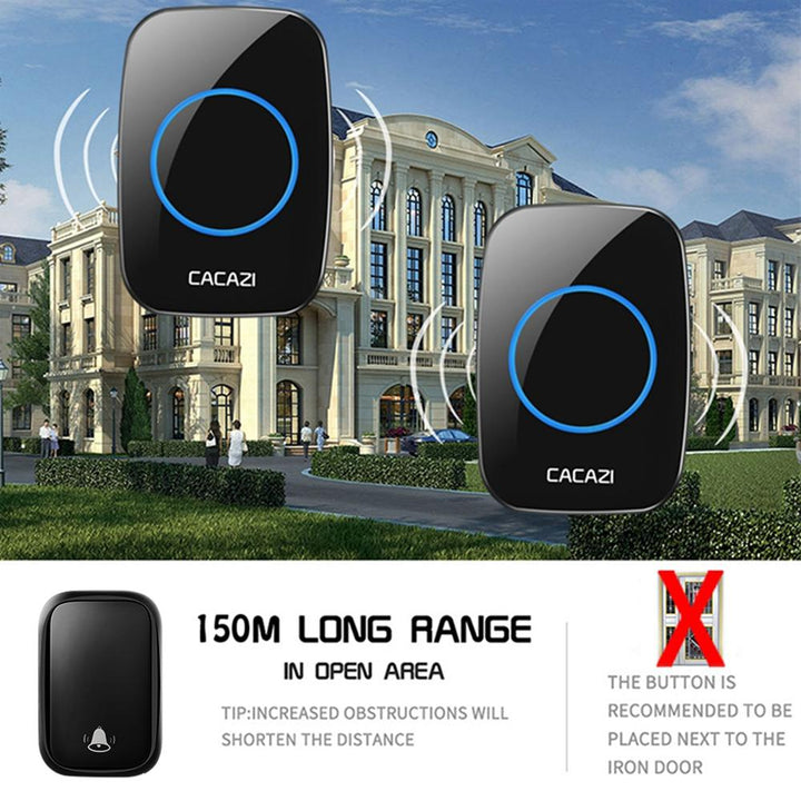 Cacazi Fa58 Wireless Waterproof Self-powered Doorbell No