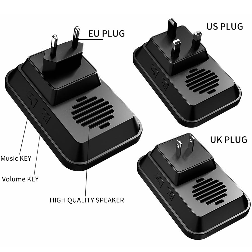 Cacazi Wireless Doorbell Waterproof 300m Remote Battery 2