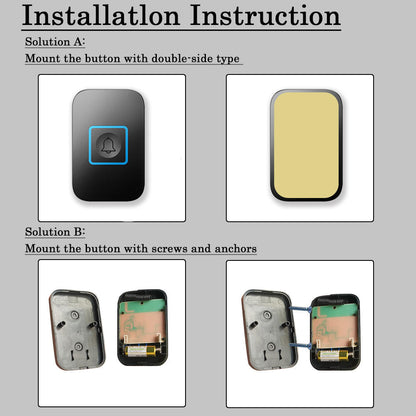 Cacazi Wireless Doorbell Waterproof 300m Remote Battery 2