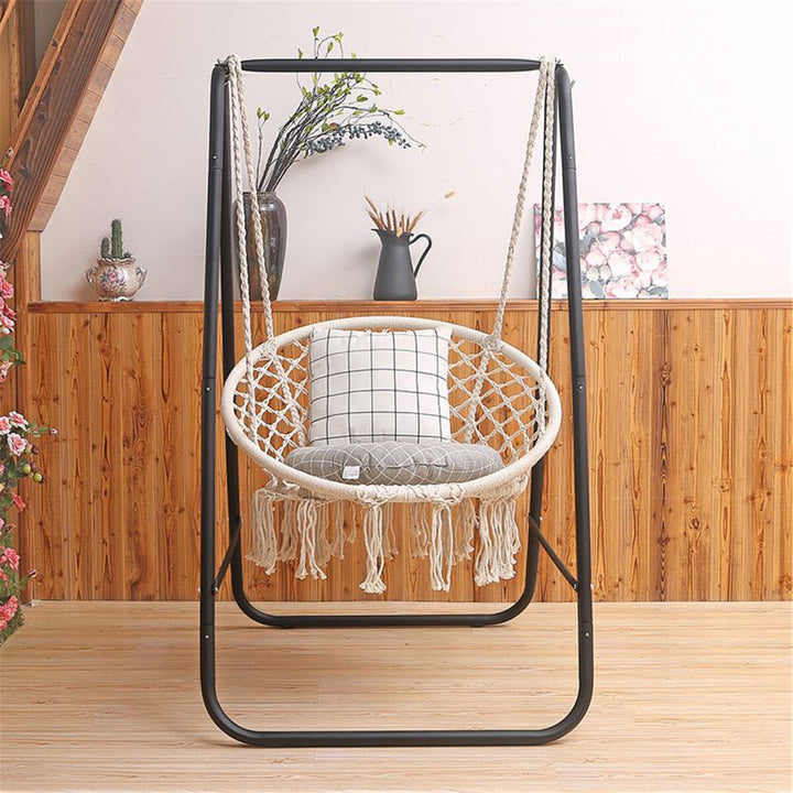 Metal Hammock A-shape Frame Chair Stand Swinging Seat Replacement Frame Cotton Hammock Chair