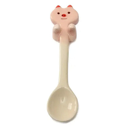 Cartoon Animal Ceramic Coffee Scoop Milk Tea Soup Spoon