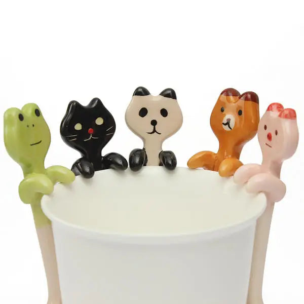 Cartoon Animal Ceramic Coffee Scoop Milk Tea Soup Spoon