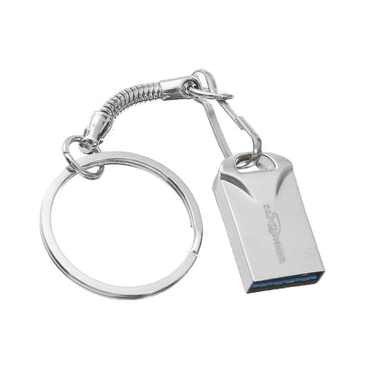 Silver 32GB 64GB USB3.0 Flash Drive Pen Drive Memory U Disk with Chain