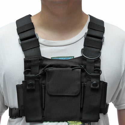 Chest 3 Pocket Harness Nylon Bag Pack Backpack Holster For