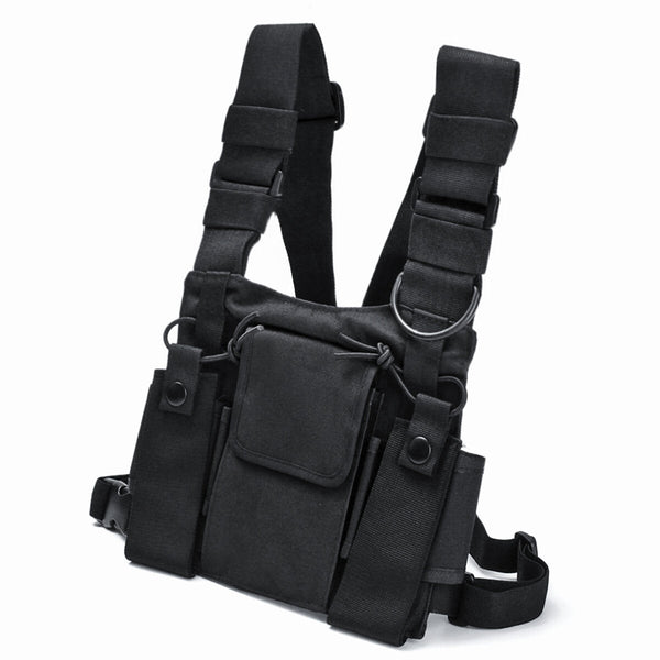 Chest 3 Pocket Harness Nylon Bag Pack Backpack Holster For