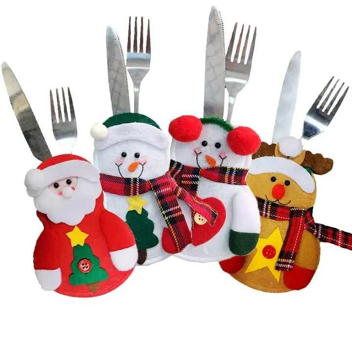 Christmas Knife Fork Holders: Santa Clothes Bags