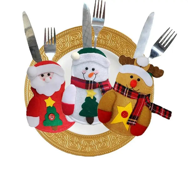 Christmas Knife Fork Holders: Santa Clothes Bags