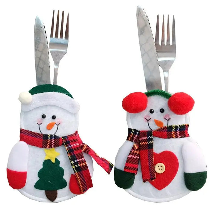 Christmas Knife Fork Holders: Santa Clothes Bags
