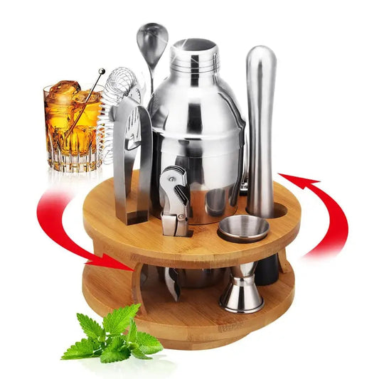 Cocktail Shaker Set - 9pcs Stainless Steel Mixer