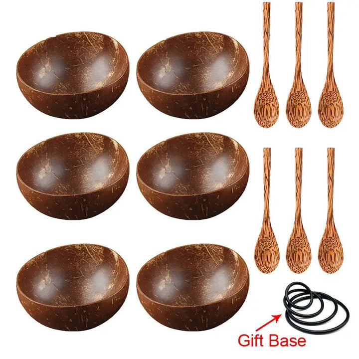 Coconut Bowl Spoon Set - Natural Tableware Home Decor