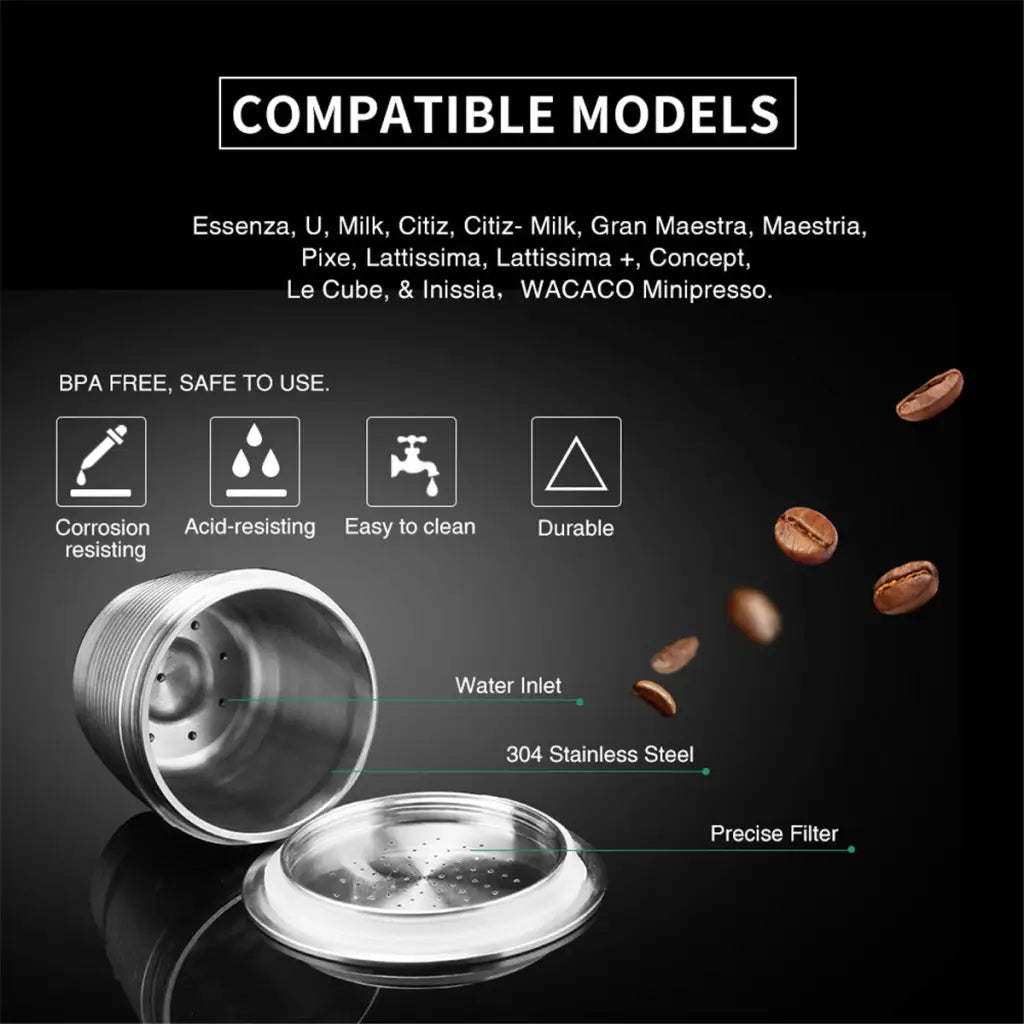Coffee Capsule Stainless Filter: Reusable Kit For Nespresso