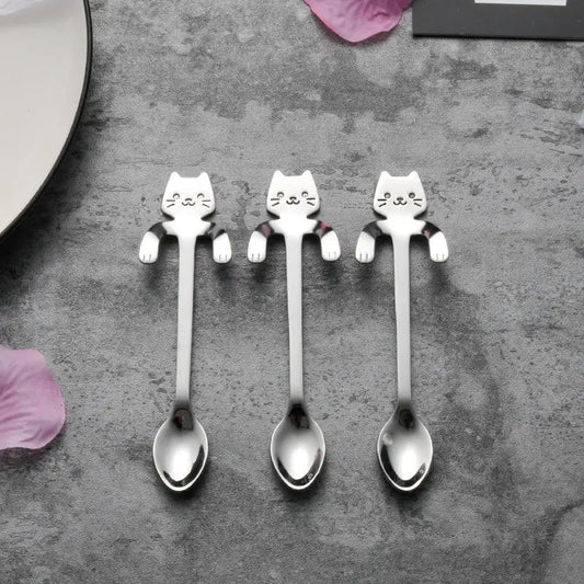 Coffee Spoon Kitty Hook Stainless Steel Scoop