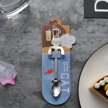 Coffee Spoon Kitty Hook Stainless Steel Scoop