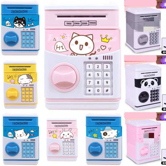 Coins Saving Box Bank Safe Automatic Deposit Banknote