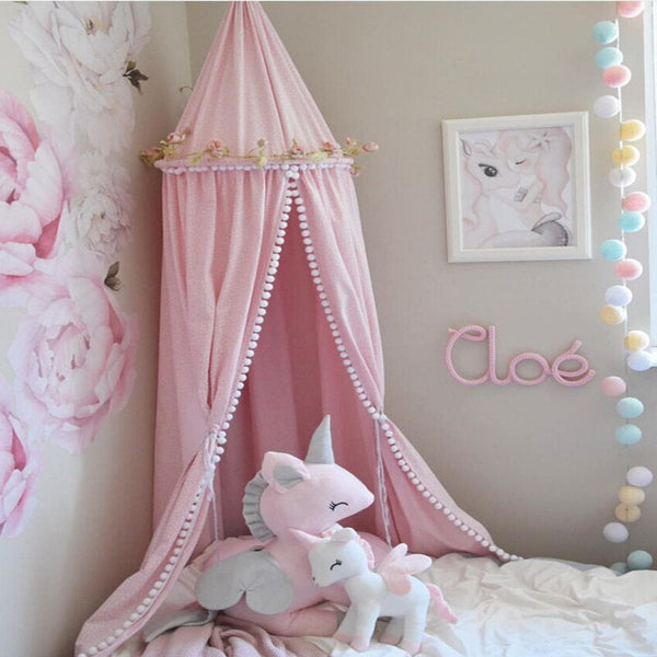 Cotton Kid Baby Bed Canopy Bedcover Mosquito Net Curtain