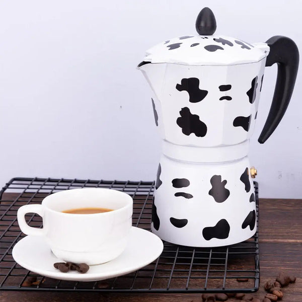 Cow Printed Coffee Maker - Moka Pot Espresso Latte