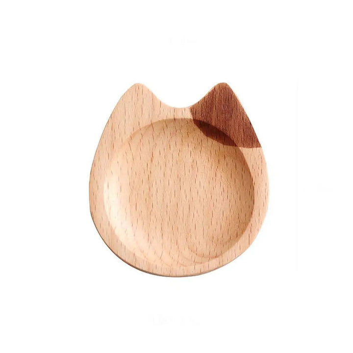 Creative Wooden Dipping Dish Cute Cat
