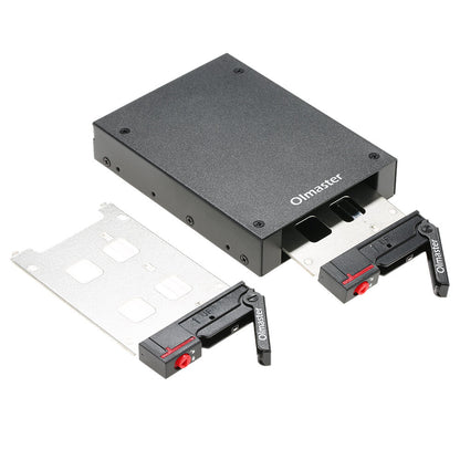 OImaster Hard Drive Enclosure 2.5'' SATA HDD SSD Dock 2 Drive Bays Mobile Rack with Key Lock Support Hot Swap