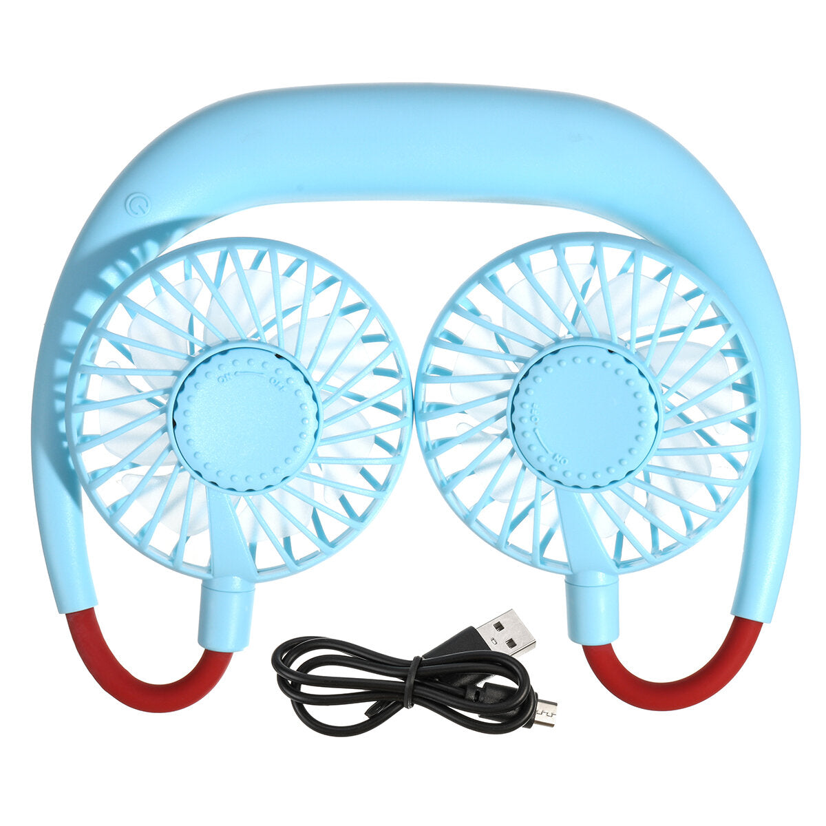 Dc 5v 1a Neck Hanging Fan Dual Head Cooling Mini Usb