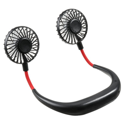Dc 5v 1a Neck Hanging Fan Dual Head Cooling Mini Usb