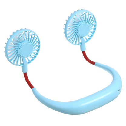 Dc 5v 1a Neck Hanging Fan Dual Head Cooling Mini Usb