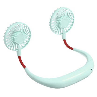 Dc 5v 1a Neck Hanging Fan Dual Head Cooling Mini Usb