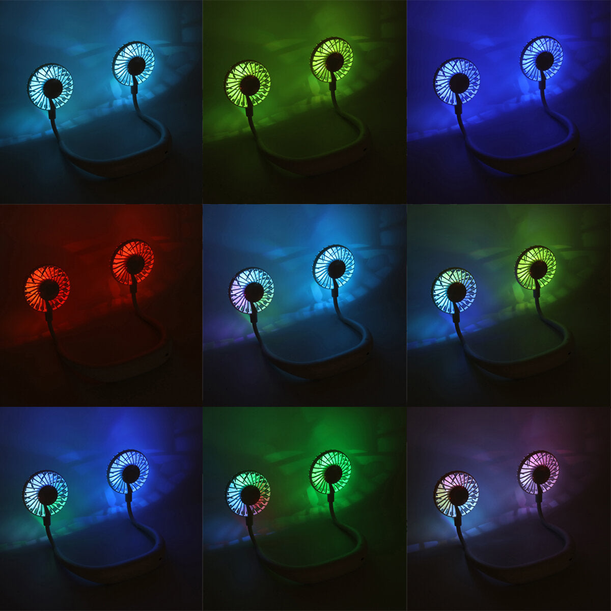Dc 5v 1a Neck Hanging Fan Dual Head Cooling Mini Usb