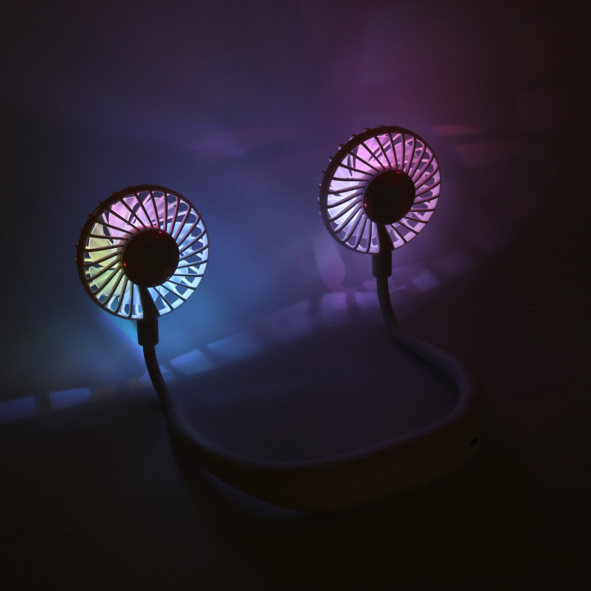 Dc 5v 1a Neck Hanging Fan Dual Head Cooling Mini Usb