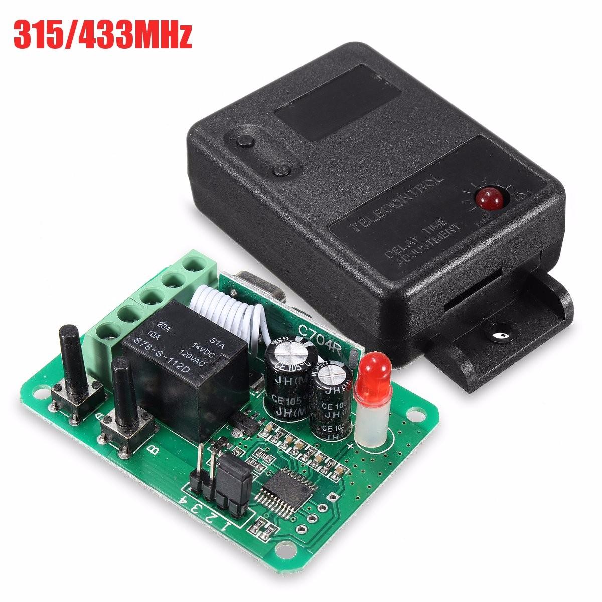 Dc12v 1ch 315/433mhz Wireless Time Delay Relay Rf Remote