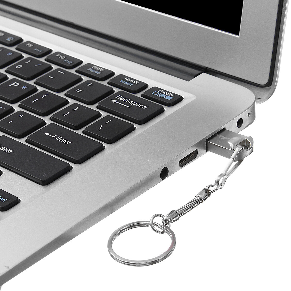 Silver 32GB 64GB USB3.0 Flash Drive Pen Drive Memory U Disk with Chain