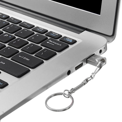 Silver 32GB 64GB USB3.0 Flash Drive Pen Drive Memory U Disk with Chain