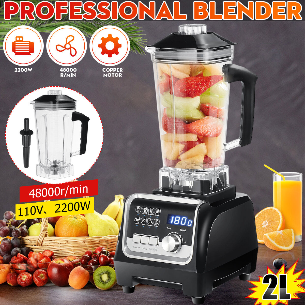 Digital 3hp Bpa Free 2l Automatic Touchpad Professional