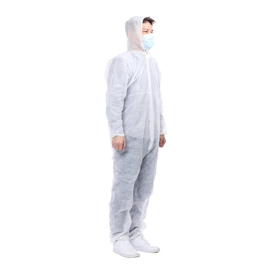 Disposable White Coveralls Dust Spray Suit Non-woven