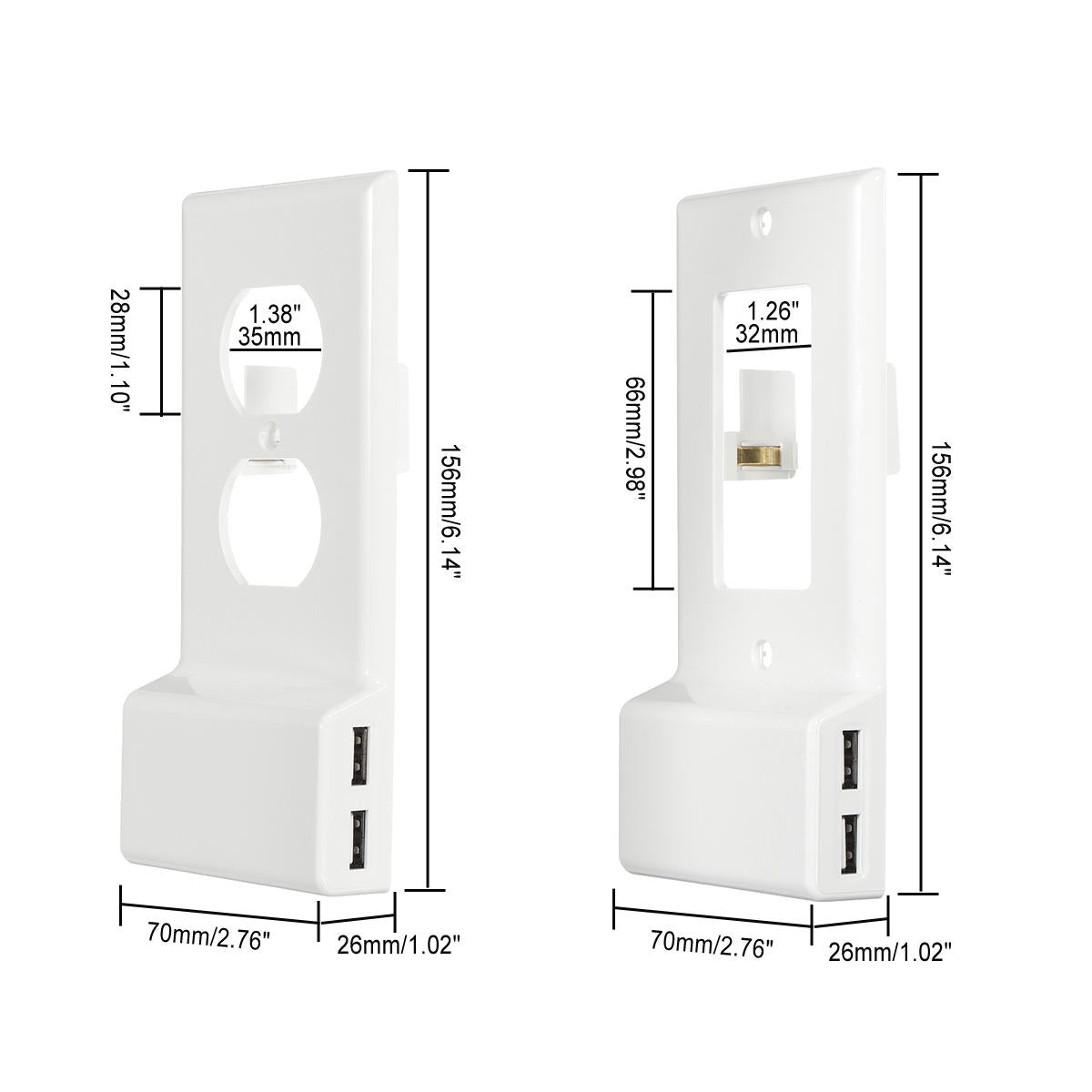 Dual Usb Socket Ports Wall Charger Power Adapter Outlet