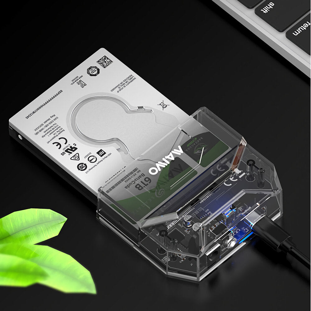 MAIWO K108S 2.5" SATA SSD HDD Docking Station Type-C to SATA Hard Drive Enclosure Transparent 5Gbps Hard Drive Case
