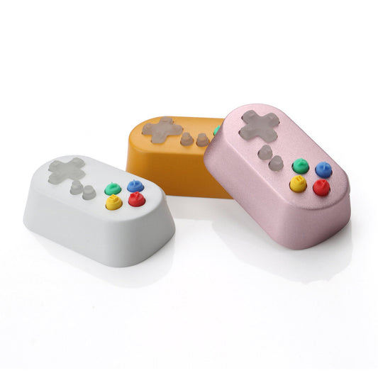 HolyOOPS CAPSLOCK Keycap Game Console Handle Shape 1.75u 6063 Aluminum Alloy Shell Silica Gel Buttons for Mechanical Keyboards