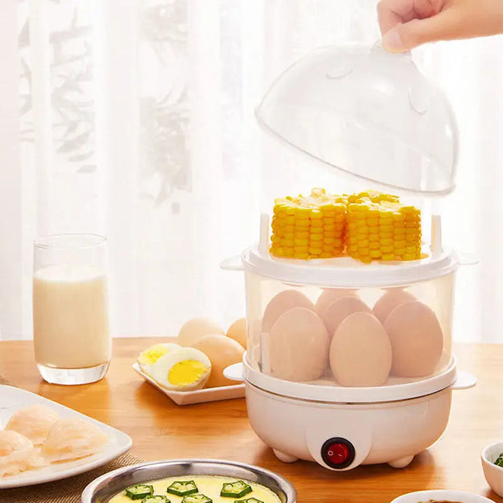 Electric Egg Steamer Breakfast Machine Double Layer Poacher
