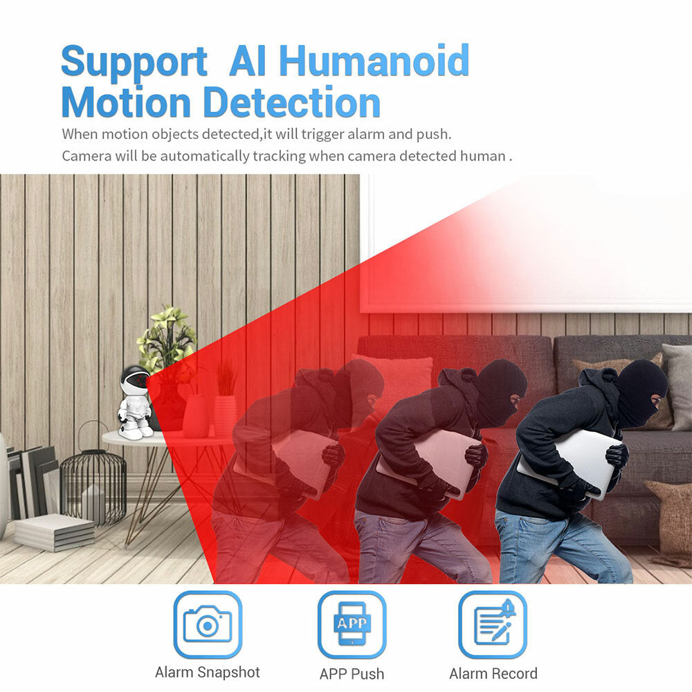 Escam Pt205 1080p Robot Ip Camera Security 360 Wifi Wireless