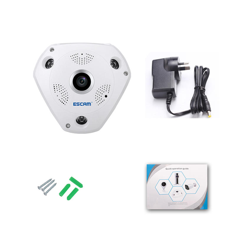 Escam Shark Qp180 960p Ip Wifi Camera 360 Degree Fisheye