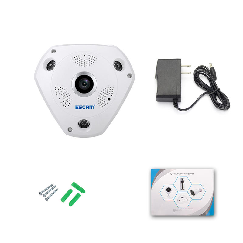 Escam Shark Qp180 960p Ip Wifi Camera 360 Degree Fisheye