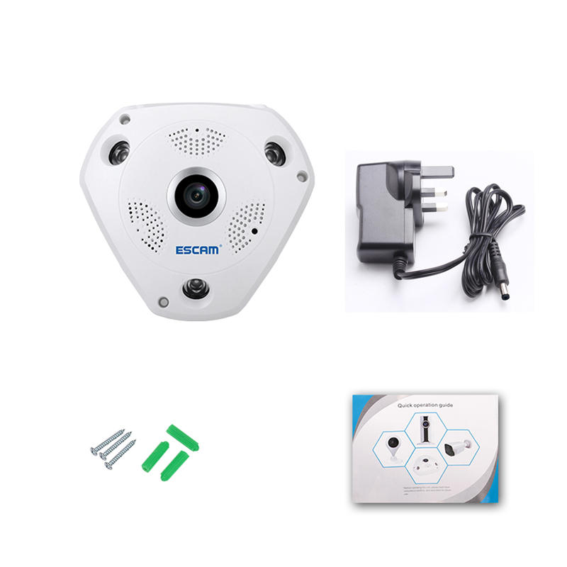 Escam Shark Qp180 960p Ip Wifi Camera 360 Degree Fisheye