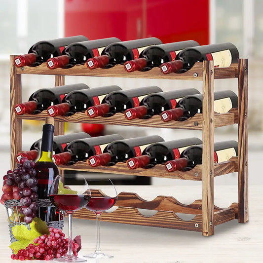 European Solid Wood Bottle Shelf Holder Creative Design