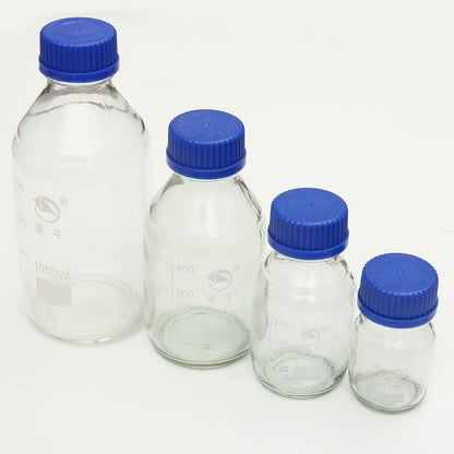 Experiment Glass Reagent Bottles Blue Screw Cap 100ml 250ml