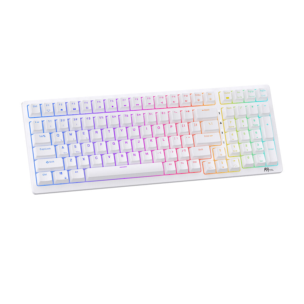 Royal Kludge RK98 Wireless Gaming Mechanical Keyboard With 98keys RGB Backlit Triple-Mode Bluetooth 2.4G Hot Swappable Switch
