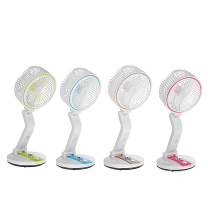 Foldable Mini Desktop Fan Usb Rechargeable Low Noise 2 Gear