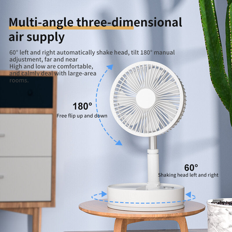 Folding Fan Usb Desktop With Remote Control 8 Inches