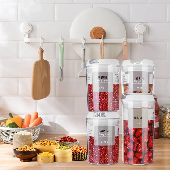 Food Storage Containers - 4pcs Airtight Plastic